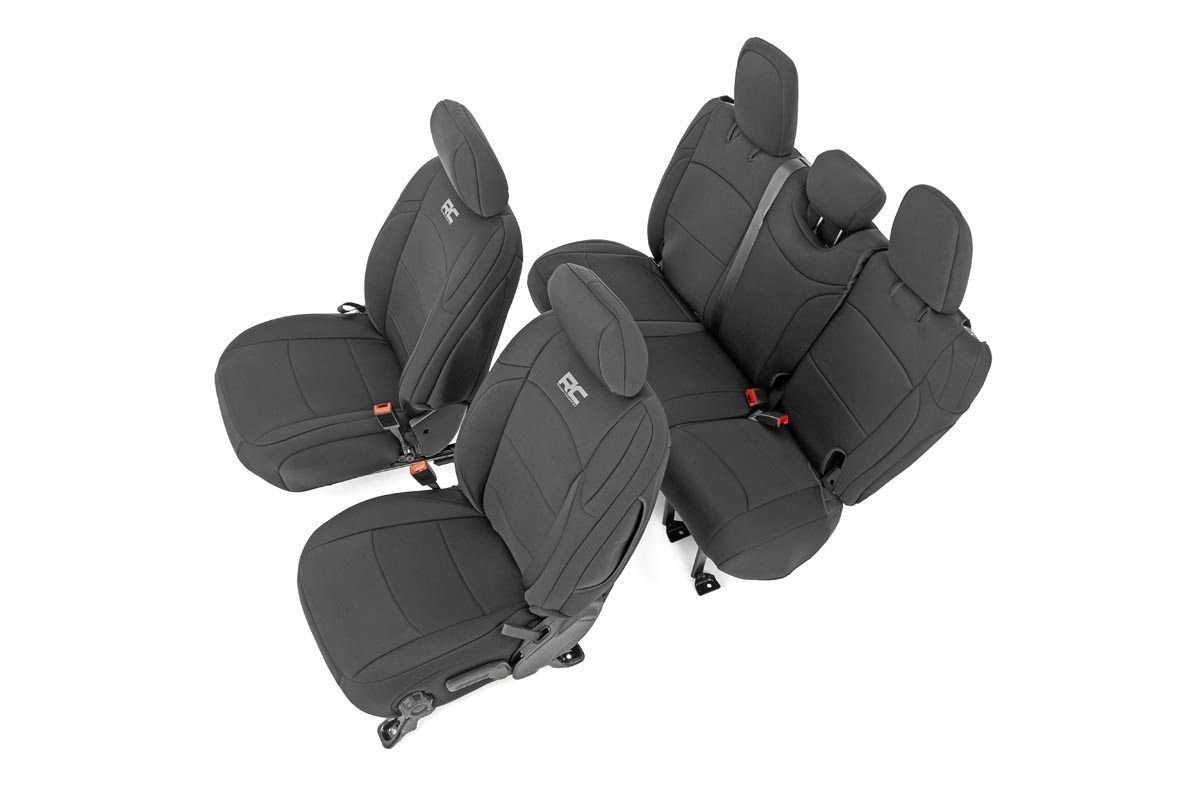 Jeep Wrangler Seat Covers - Front and Rear - Rough Country - Neoprene - '18-'23